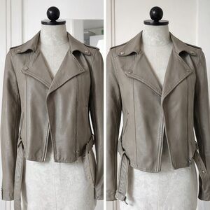 Romeo & Juliet Couture Taupe Leather Jacket